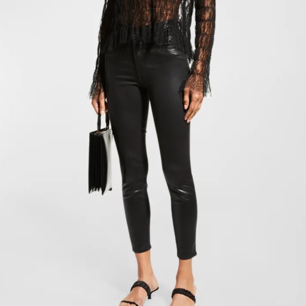 L'Agence | Margot Coated High-Rise Skinny Jeans